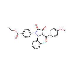 CCOC(=O)c1ccc(N2C(=O)C(=O)C(C(=O)c3ccc(OC)cc3)[C@H]2c2ccccc2F)cc1 ZINC000006195128