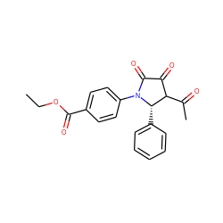 CCOC(=O)c1ccc(N2C(=O)C(=O)C(C(C)=O)[C@@H]2c2ccccc2)cc1 ZINC000000836433