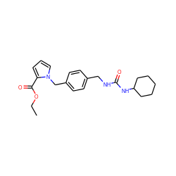 CCOC(=O)c1cccn1Cc1ccc(CNC(=O)NC2CCCCC2)cc1 ZINC000095578043