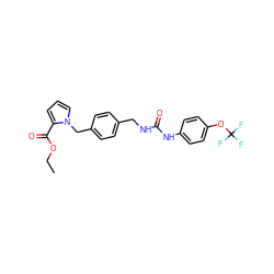 CCOC(=O)c1cccn1Cc1ccc(CNC(=O)Nc2ccc(OC(F)(F)F)cc2)cc1 ZINC000095573839