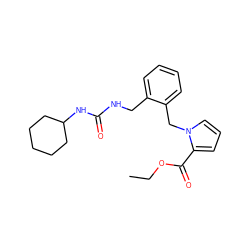 CCOC(=O)c1cccn1Cc1ccccc1CNC(=O)NC1CCCCC1 ZINC000095579166
