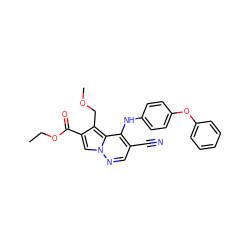 CCOC(=O)c1cn2ncc(C#N)c(Nc3ccc(Oc4ccccc4)cc3)c2c1COC ZINC000028569368