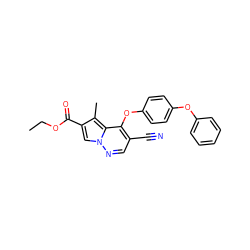 CCOC(=O)c1cn2ncc(C#N)c(Oc3ccc(Oc4ccccc4)cc3)c2c1C ZINC000028569391