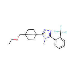 CCOCC12CCC(c3nnc(-c4ccccc4C(F)(F)F)n3C)(CC1)CC2 ZINC000071329566