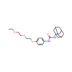 CCOCCOCCOc1ccc(NC(=O)NC23CC4CC(CC(C4)C2)C3)cc1 ZINC000028712060