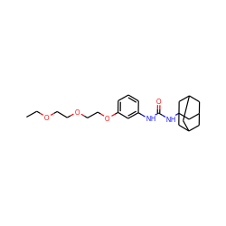 CCOCCOCCOc1cccc(NC(=O)NC23CC4CC(CC(C4)C2)C3)c1 ZINC000028712059