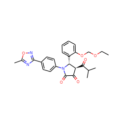 CCOCOc1ccccc1[C@@H]1[C@@H](C(=O)C(C)C)C(=O)C(=O)N1c1ccc(-c2noc(C)n2)cc1 ZINC000169696567