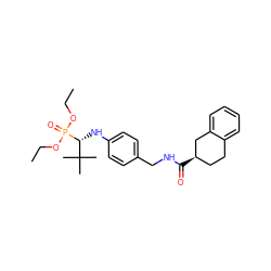 CCOP(=O)(OCC)[C@H](Nc1ccc(CNC(=O)[C@@H]2CCc3ccccc3C2)cc1)C(C)(C)C ZINC000198527037