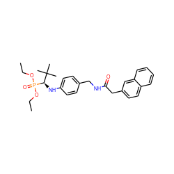 CCOP(=O)(OCC)[C@H](Nc1ccc(CNC(=O)Cc2ccc3ccccc3c2)cc1)C(C)(C)C ZINC000198532844