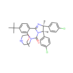 CCOc1cc(C(C)(C)C)ccc1C1=N[C@@](C)(c2ccc(Cl)cc2)[C@@](C)(c2ccc(Cl)cc2)N1C(=O)N1CCNCC1 ZINC000096270384