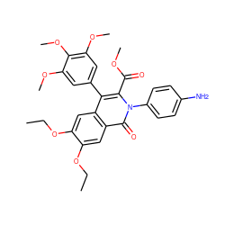 CCOc1cc2c(-c3cc(OC)c(OC)c(OC)c3)c(C(=O)OC)n(-c3ccc(N)cc3)c(=O)c2cc1OCC ZINC000026281787