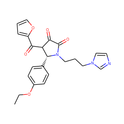 CCOc1ccc([C@@H]2C(C(=O)c3ccco3)C(=O)C(=O)N2CCCn2ccnc2)cc1 ZINC000008739646