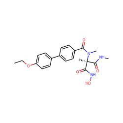 CCOc1ccc(-c2ccc(C(=O)N(C)[C@@](C)(C(=O)NC)C(=O)NO)cc2)cc1 ZINC000225170005