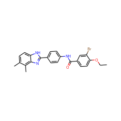 CCOc1ccc(C(=O)Nc2ccc(-c3nc4c(C)c(C)ccc4[nH]3)cc2)cc1Br ZINC000028563531