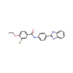 CCOc1ccc(C(=O)Nc2ccc(-c3nc4ccccc4[nH]3)cc2)cc1Br ZINC000000830093