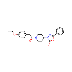 CCOc1ccc(CC(=O)N2CCC(n3nc(-c4ccccc4)oc3=O)CC2)cc1 ZINC000015669663