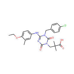 CCOc1ccc(Nc2nc(=O)n(CC(C)(C)C(=O)O)c(=O)n2Cc2ccc(Cl)cc2)cc1C ZINC000200512257