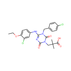 CCOc1ccc(Nc2nc(=O)n(CC(C)(C)C(=O)O)c(=O)n2Cc2ccc(Cl)cc2)cc1Cl ZINC000200522084