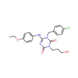 CCOc1ccc(Nc2nc(=O)n(CCCO)c(=O)n2Cc2ccc(Cl)cc2)cc1 ZINC000200525919