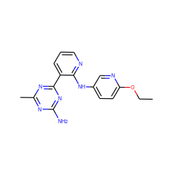 CCOc1ccc(Nc2ncccc2-c2nc(C)nc(N)n2)cn1 ZINC000113237763