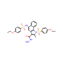 CCOc1ccc(S(=O)(=O)Nc2cc3c(C(=O)NN)c(C)n(S(=O)(=O)c4ccc(OCC)cc4)c3c3ccccc23)cc1 ZINC001772590333