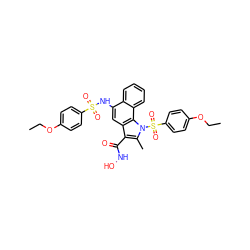 CCOc1ccc(S(=O)(=O)Nc2cc3c(C(=O)NO)c(C)n(S(=O)(=O)c4ccc(OCC)cc4)c3c3ccccc23)cc1 ZINC001772623613