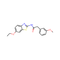 CCOc1ccc2nc(NC(=O)Cc3cccc(OC)c3)sc2c1 ZINC000003559785