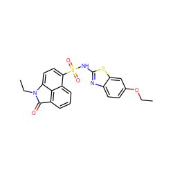 CCOc1ccc2nc(NS(=O)(=O)c3ccc4c5c(cccc35)C(=O)N4CC)sc2c1 ZINC000019923853
