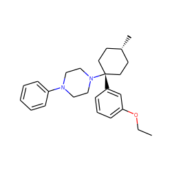 CCOc1cccc([C@]2(N3CCN(c4ccccc4)CC3)CC[C@@H](C)CC2)c1 ZINC000101511262