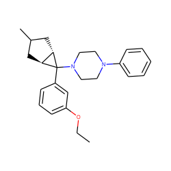 CCOc1cccc(C2(N3CCN(c4ccccc4)CC3)[C@H]3CC(C)C[C@@H]32)c1 ZINC000103131195