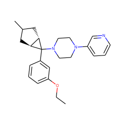 CCOc1cccc(C2(N3CCN(c4cccnc4)CC3)[C@H]3CC(C)C[C@@H]32)c1 ZINC000101685286