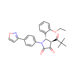 CCOc1ccccc1[C@@H]1[C@@H](C(=O)C(C)(C)C)C(=O)C(=O)N1c1ccc(-c2ccon2)cc1 ZINC000169694954