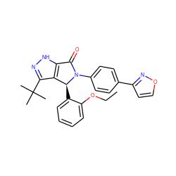 CCOc1ccccc1[C@H]1c2c(C(C)(C)C)n[nH]c2C(=O)N1c1ccc(-c2ccon2)cc1 ZINC000096177109