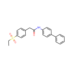 CCS(=O)(=O)c1ccc(CC(=O)Nc2ccc(-c3ccccc3)cc2)cc1 ZINC000473090082