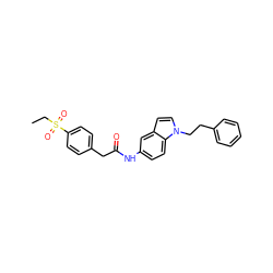 CCS(=O)(=O)c1ccc(CC(=O)Nc2ccc3c(ccn3CCc3ccccc3)c2)cc1 ZINC000103257531