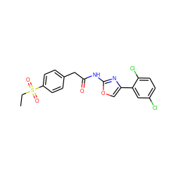 CCS(=O)(=O)c1ccc(CC(=O)Nc2nc(-c3cc(Cl)ccc3Cl)co2)cc1 ZINC000473089016