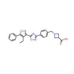 CCc1c(-c2nc(-c3ccc(CN4CC(C(=O)O)C4)cc3)no2)noc1-c1ccccc1 ZINC000140602812