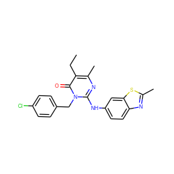 CCc1c(C)nc(Nc2ccc3nc(C)sc3c2)n(Cc2ccc(Cl)cc2)c1=O ZINC000204092931