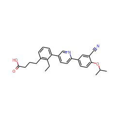 CCc1c(CCCC(=O)O)cccc1-c1ccc(-c2ccc(OC(C)C)c(C#N)c2)nc1 ZINC000084690146