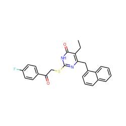 CCc1c(Cc2cccc3ccccc23)nc(SCC(=O)c2ccc(F)cc2)[nH]c1=O ZINC000026841131