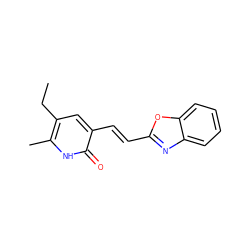 CCc1cc(/C=C/c2nc3ccccc3o2)c(=O)[nH]c1C ZINC000005886965
