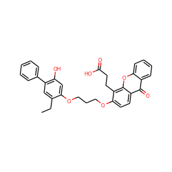 CCc1cc(-c2ccccc2)c(O)cc1OCCCOc1ccc2c(=O)c3ccccc3oc2c1CCC(=O)O ZINC000027313299