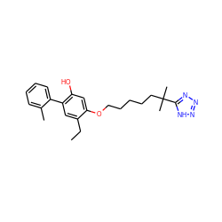 CCc1cc(-c2ccccc2C)c(O)cc1OCCCCCC(C)(C)c1nnn[nH]1 ZINC000013744114