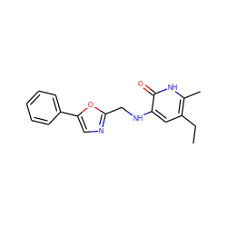 CCc1cc(NCc2ncc(-c3ccccc3)o2)c(=O)[nH]c1C ZINC000005887437