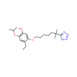 CCc1cc(OC(C)C)c(O)cc1OCCCCCC(C)(C)c1nnn[nH]1 ZINC000029408629