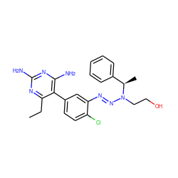 CCc1nc(N)nc(N)c1-c1ccc(Cl)c(/N=N/N(CCO)[C@H](C)c2ccccc2)c1 ZINC000013863527