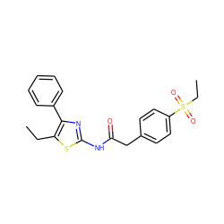 CCc1sc(NC(=O)Cc2ccc(S(=O)(=O)CC)cc2)nc1-c1ccccc1 ZINC000103235245