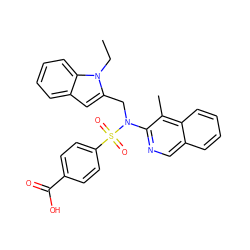 CCn1c(CN(c2ncc3ccccc3c2C)S(=O)(=O)c2ccc(C(=O)O)cc2)cc2ccccc21 ZINC000473224138