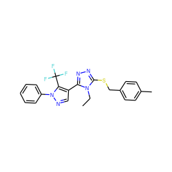 CCn1c(SCc2ccc(C)cc2)nnc1-c1cnn(-c2ccccc2)c1C(F)(F)F ZINC000008762538