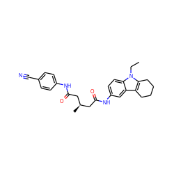 CCn1c2c(c3cc(NC(=O)C[C@@H](C)CC(=O)Nc4ccc(C#N)cc4)ccc31)CCCC2 ZINC000206548160